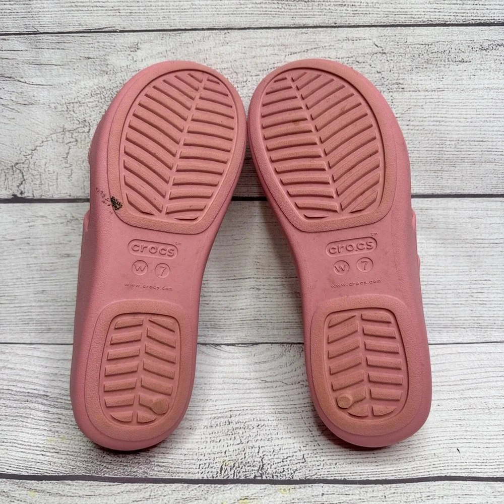 Crocs Women's Pink Slide Sandals - Picture 5 of 5